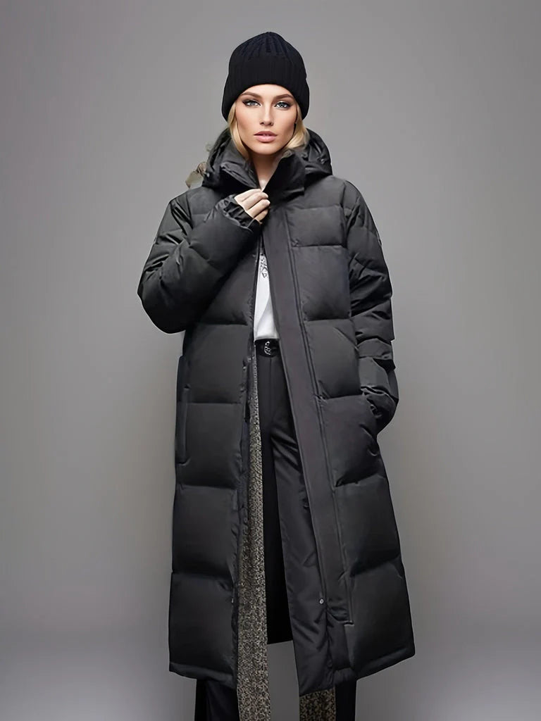 Women’s Winter Long Puffer Coat with Hood