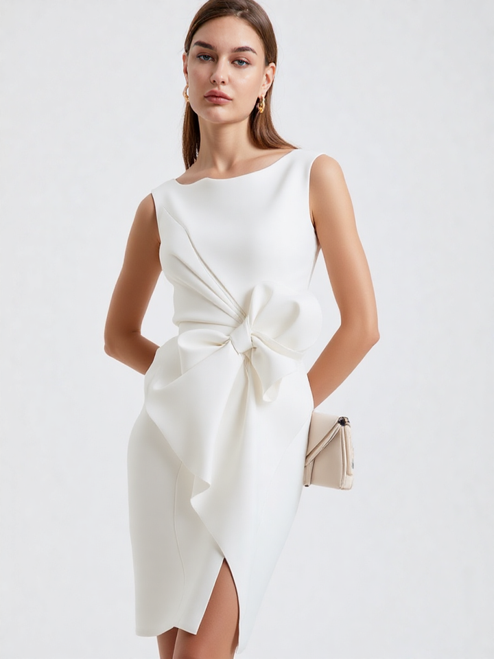 Women’s Sleeveless Mini Dress - O-Neck Straight Cut