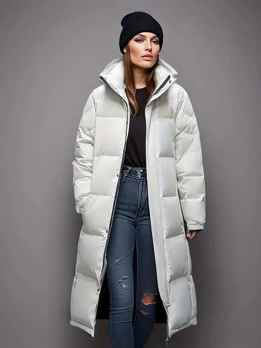 Women’s Winter Long Puffer Coat with Hood