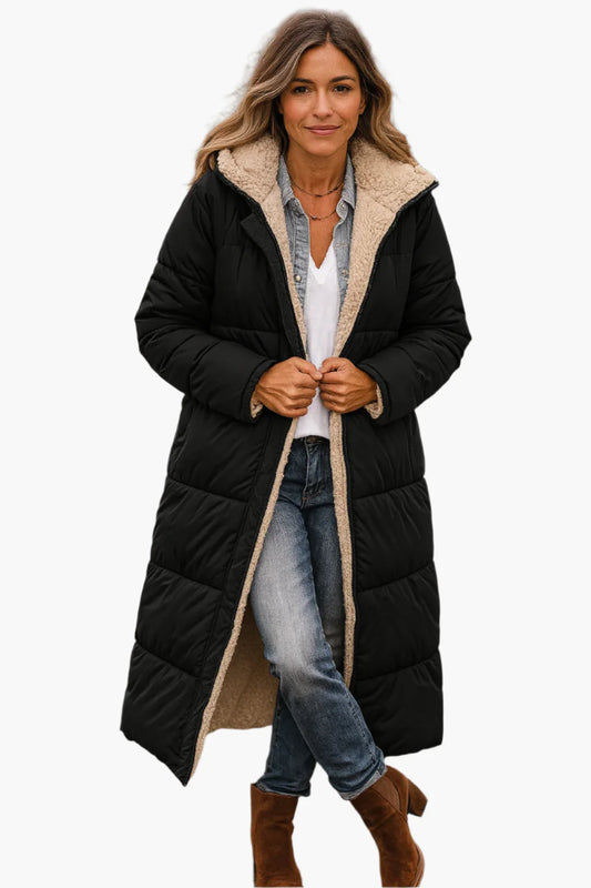 Women’s Warm Long Hooded Quilted Coat