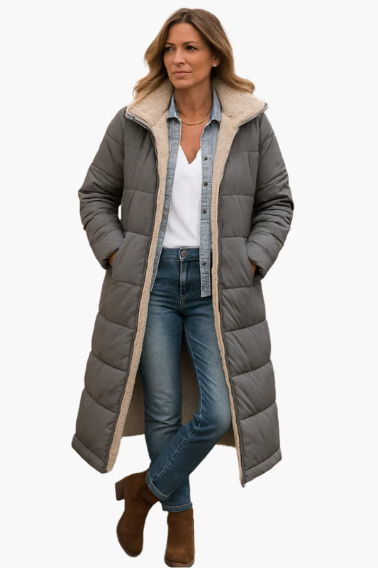 Women’s Warm Long Hooded Quilted Coat